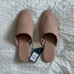 Universal Thread Elora Mule Flats Blush Woven Memory Foam 8.5 NWT
